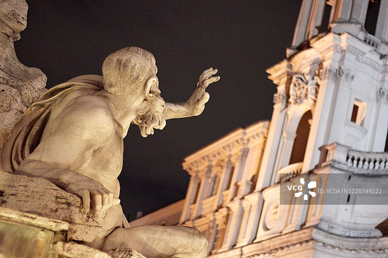 意大利罗马纳沃纳广场夜景图片素材