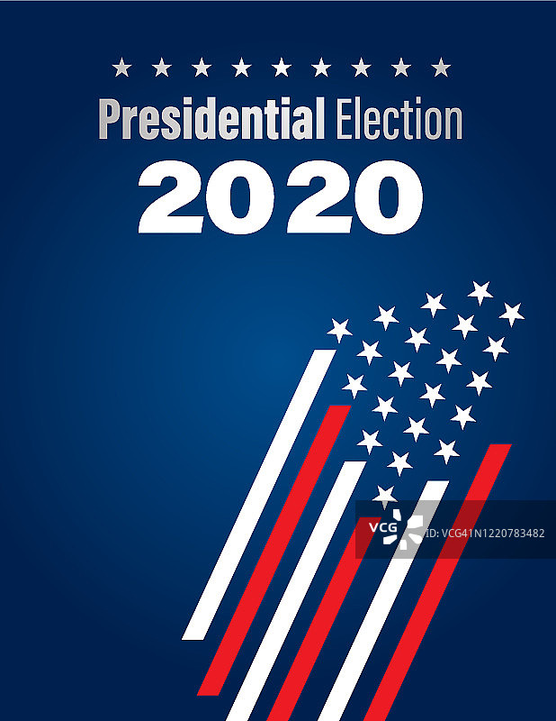 星条旗背景下的2020美国大选图片素材