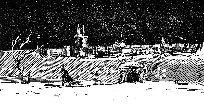 士兵守卫城墙图片素材