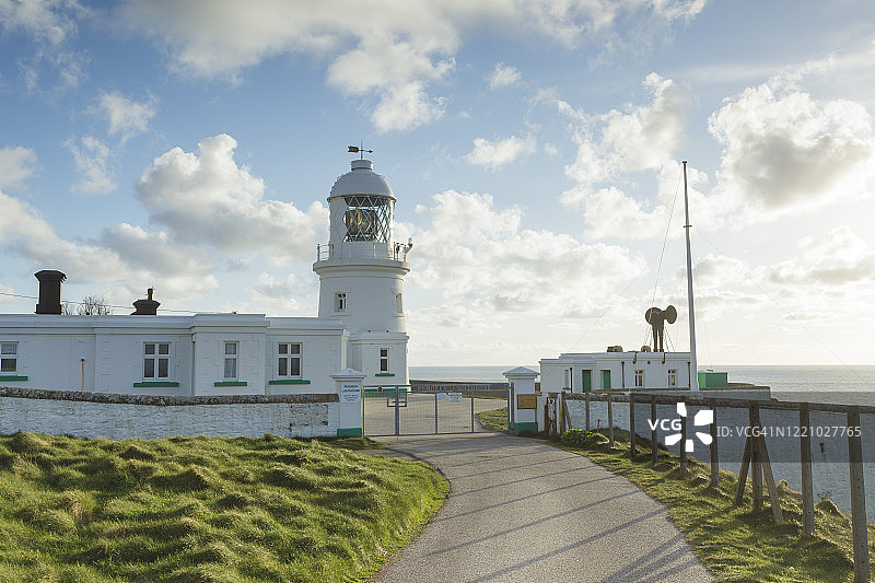 康沃尔海岸的彭丁观察灯塔图片素材