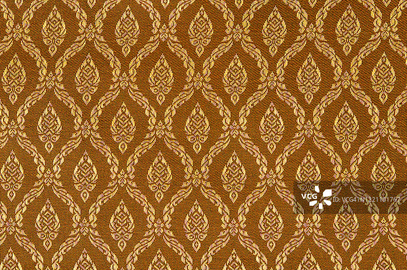 泰国丝绸传统图案特写，纺织纹理背景图片素材