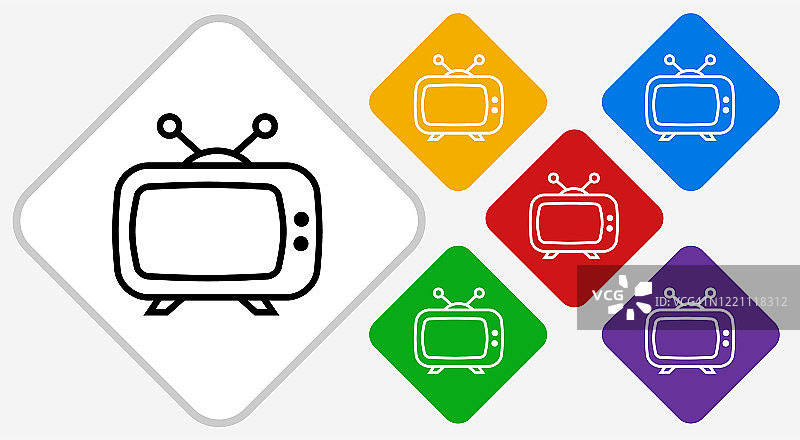 带天线的复古电视机图标图片素材