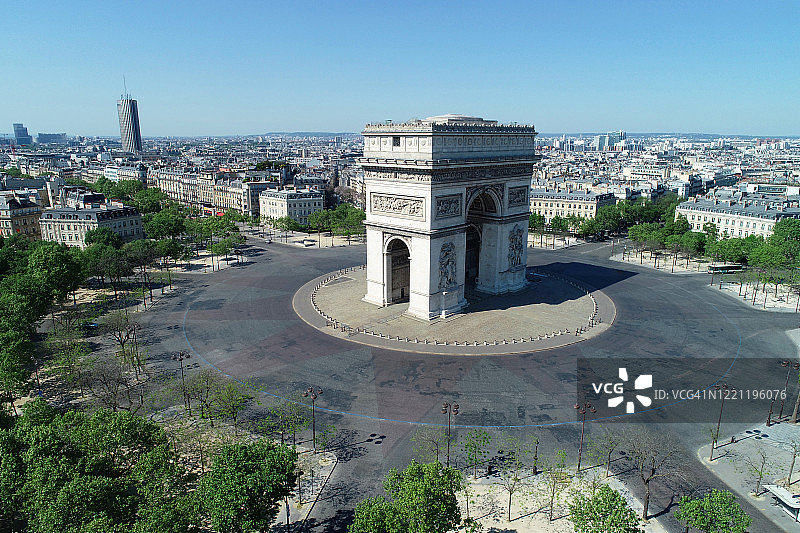 法国巴黎凯旋门和戴高乐广场图片素材