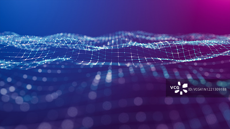 波浪抽象背景，用于商业科技的未来数字背景图片素材