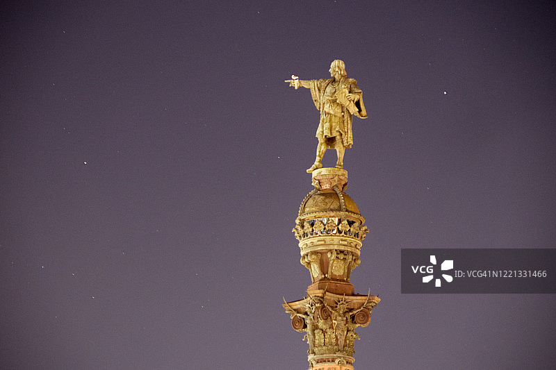 西班牙巴塞罗那的克里斯托弗·哥伦布纪念碑图片素材