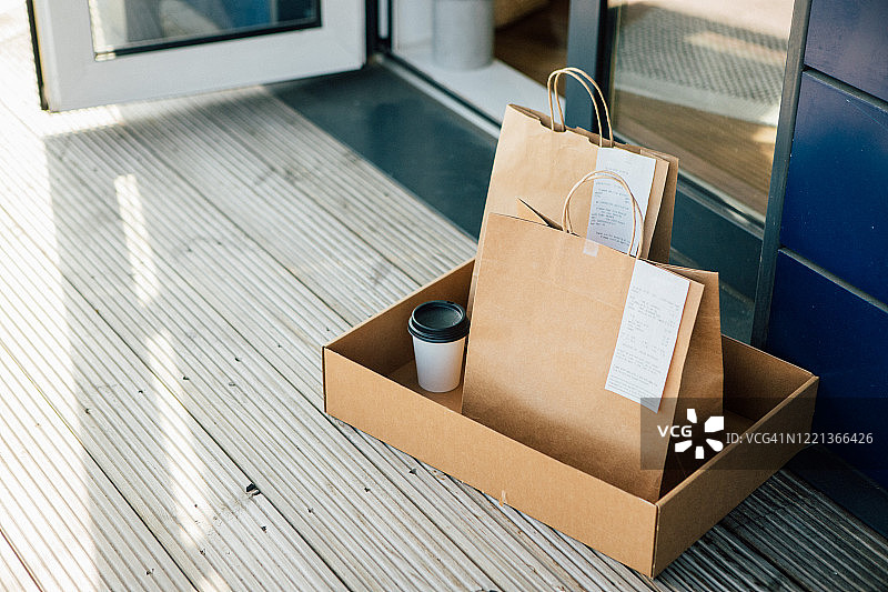 非接触式食品配送图片素材