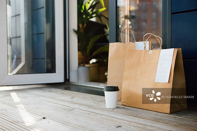 非接触式食品配送图片素材