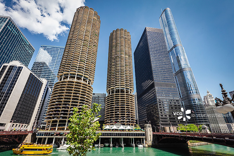 芝加哥城市水上出租车图片素材