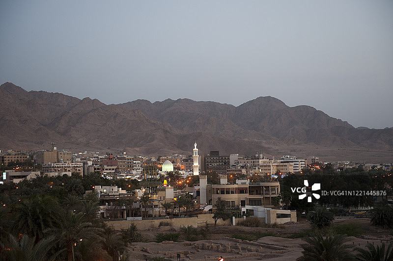 约旦亚喀巴海滩与港口城市图片素材