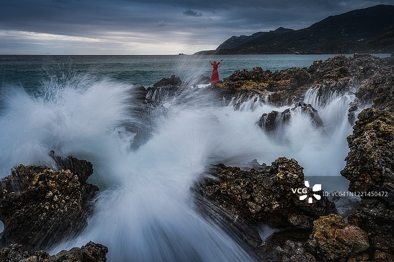 拉科尼亚的狂野海岸线图片素材