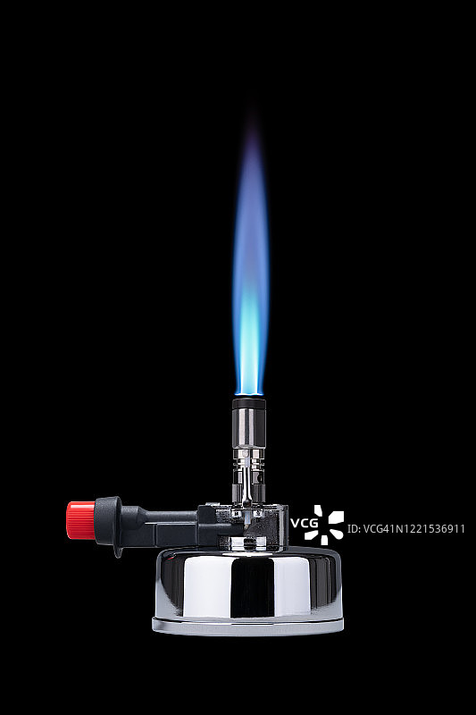 蓝色火焰的本生灯图片素材