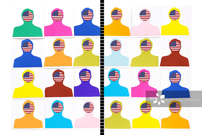 分割的美国男人肖像图片素材