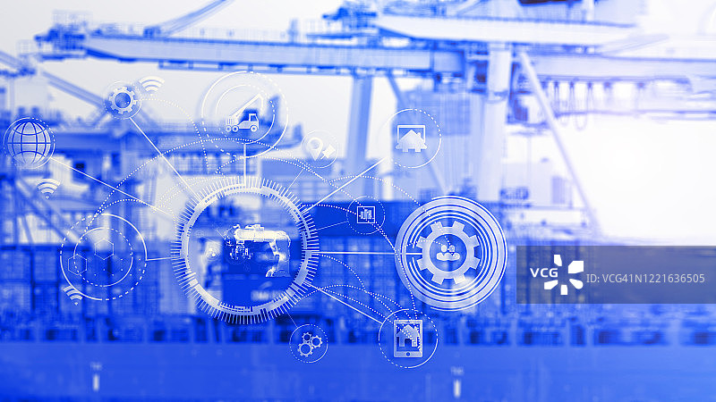 商业物流概念，无线通信网络图片素材