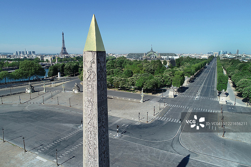 法国巴黎协和广场航拍图片素材