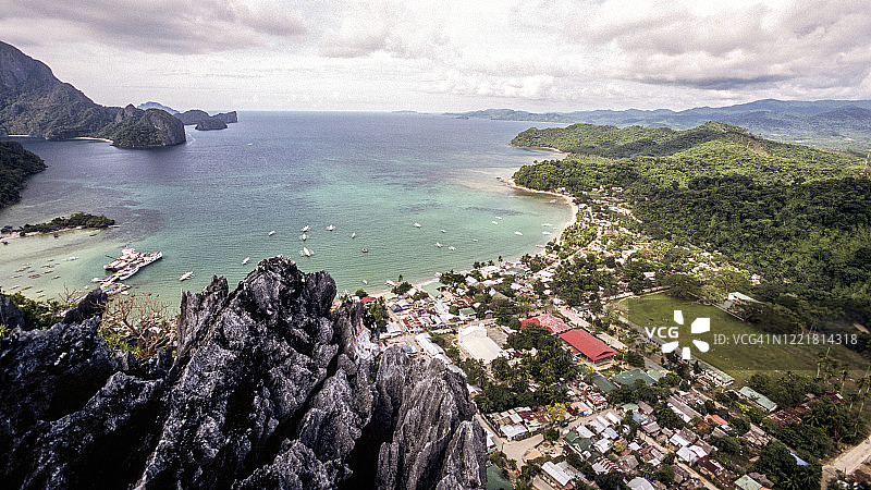 菲律宾爱妮岛鸟瞰图图片素材