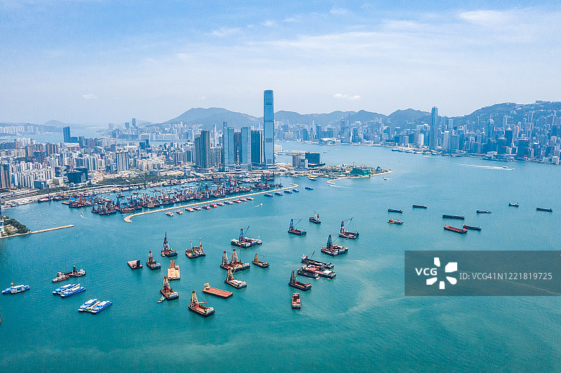 香港西九龙航拍景观图片素材