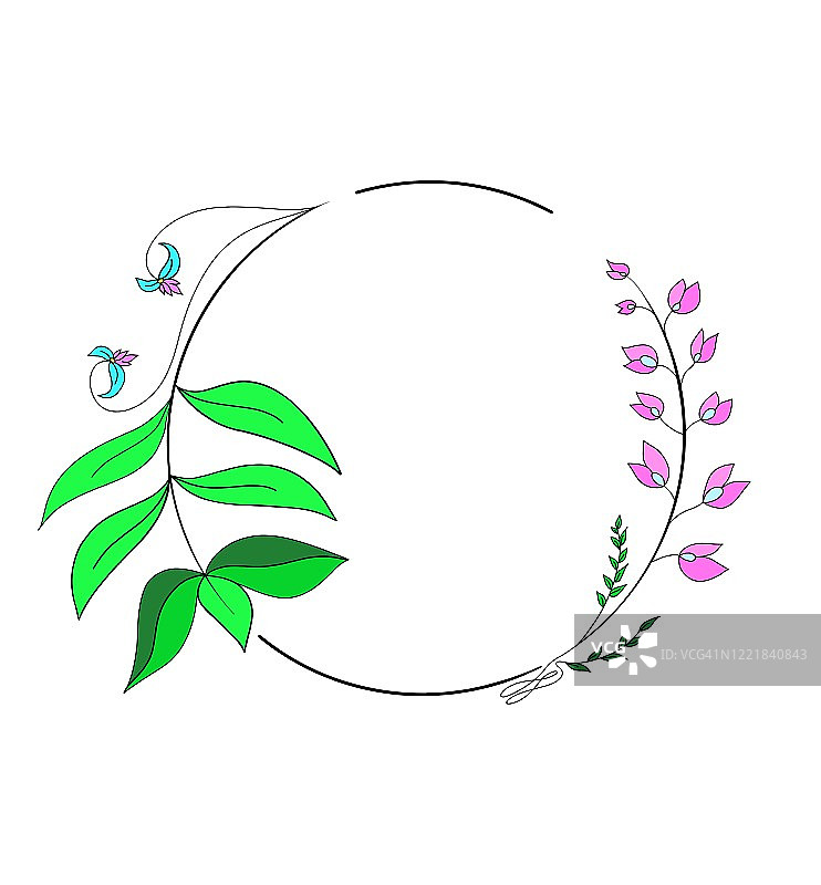 圆形树枝和树叶图片素材