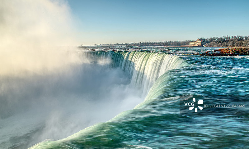 加拿大尼亚加拉瀑布马蹄瀑布早春景色图片素材