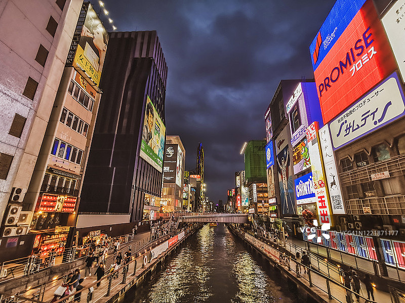 大阪道顿堀夜景图片素材