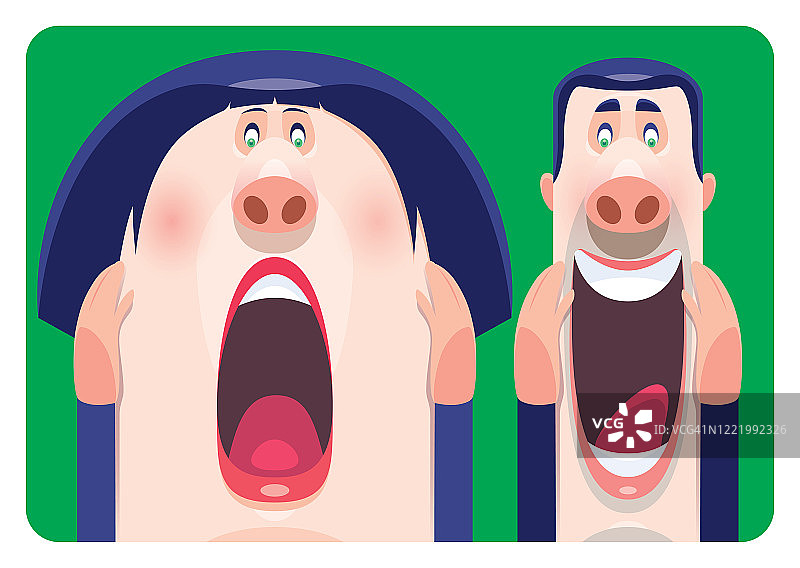 惊叫的男女图片素材