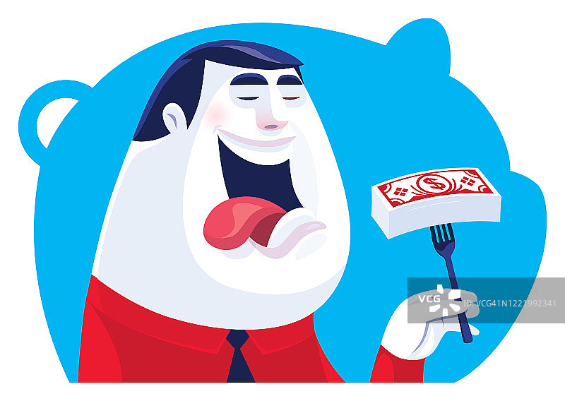 要吃钱的商人图片素材