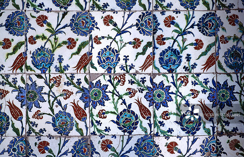 伊斯坦布尔蓝色清真寺的瓷砖图片素材