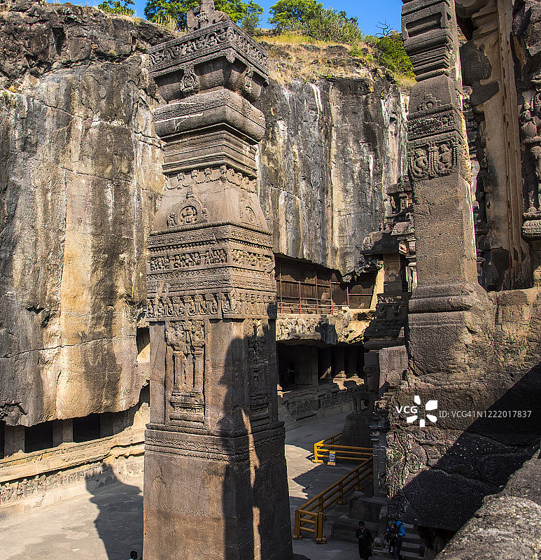 埃洛拉石窟凯拉萨神庙，印度，联合国教科文组织世界遗产图片素材