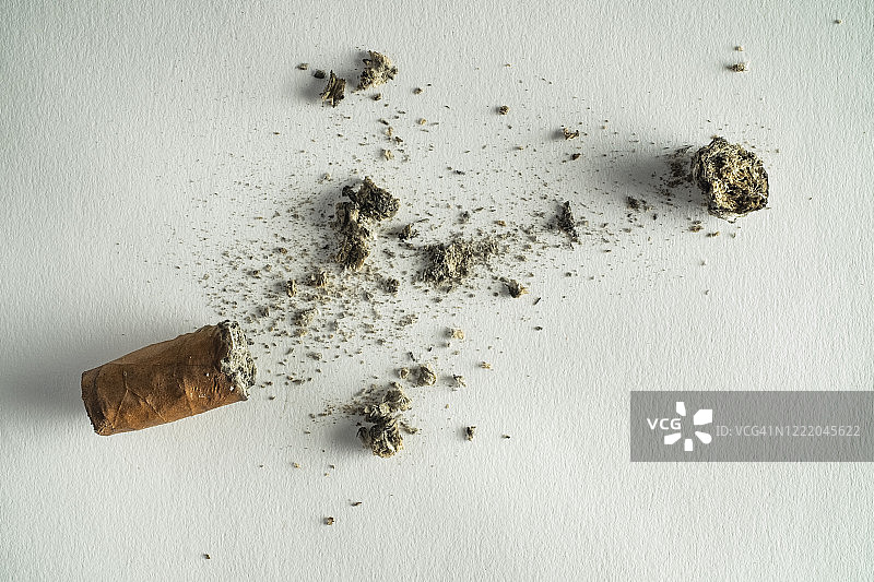 古巴哈瓦那雪茄烟头图片素材