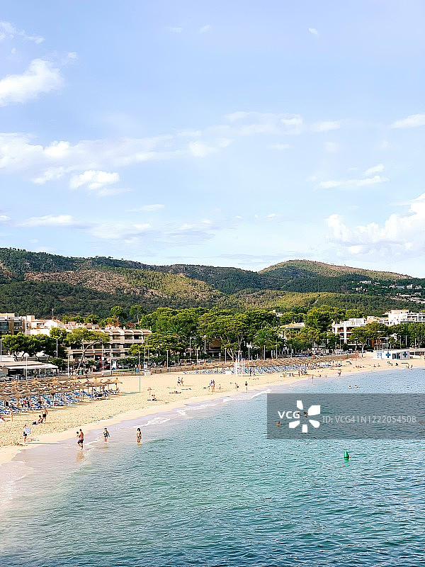 西班牙马略卡岛帕尔马诺瓦的波多诺伏海滩图片素材