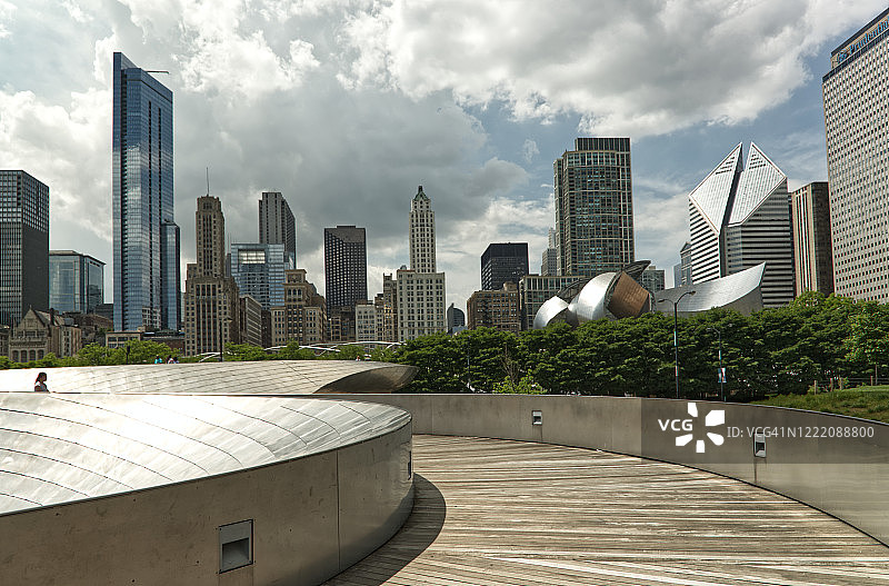 芝加哥市中心天际线图片素材