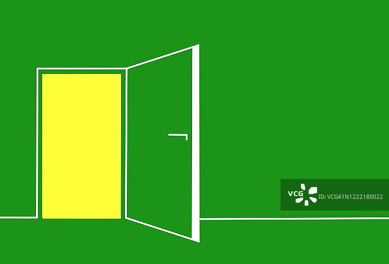 打开的门与光线图片素材