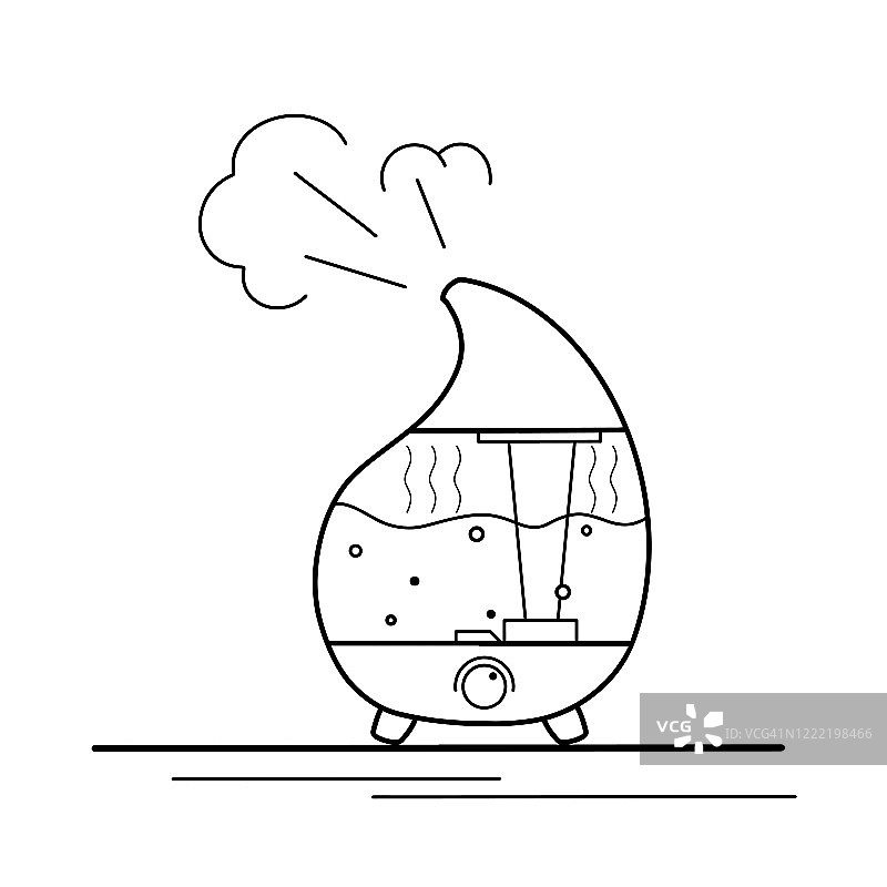 加湿器轮廓图（含蒸汽）图片素材