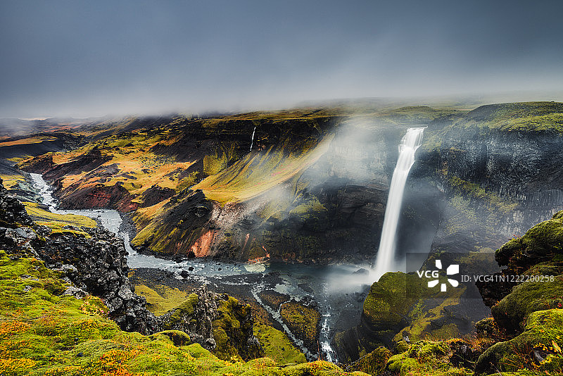 海于福斯瀑布，冰岛南部图片素材
