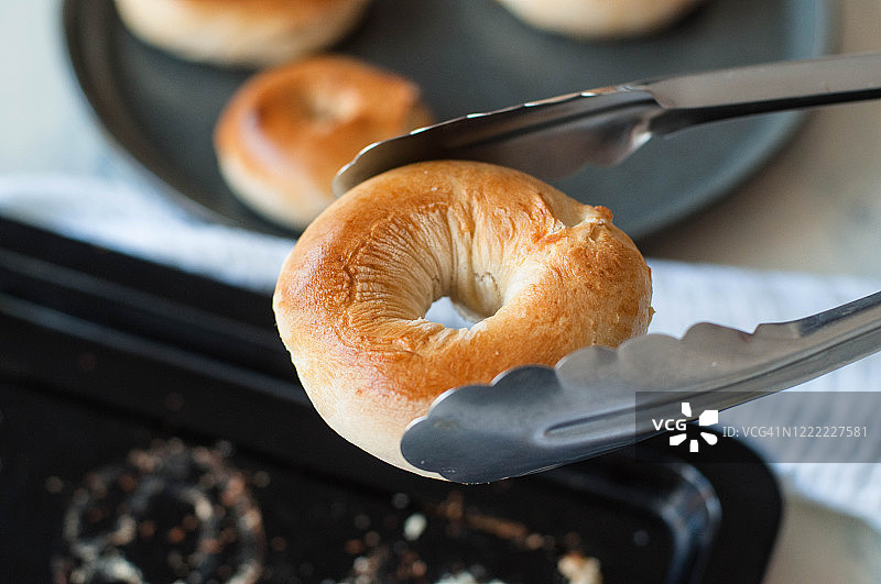 自制百吉饼特写图片素材