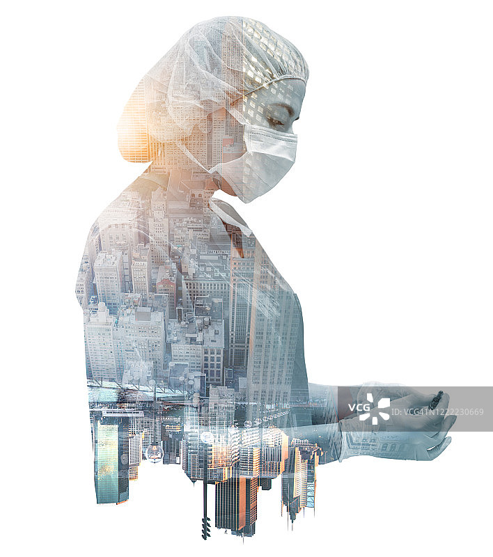 疫情期间在纽约工作的医生图片素材