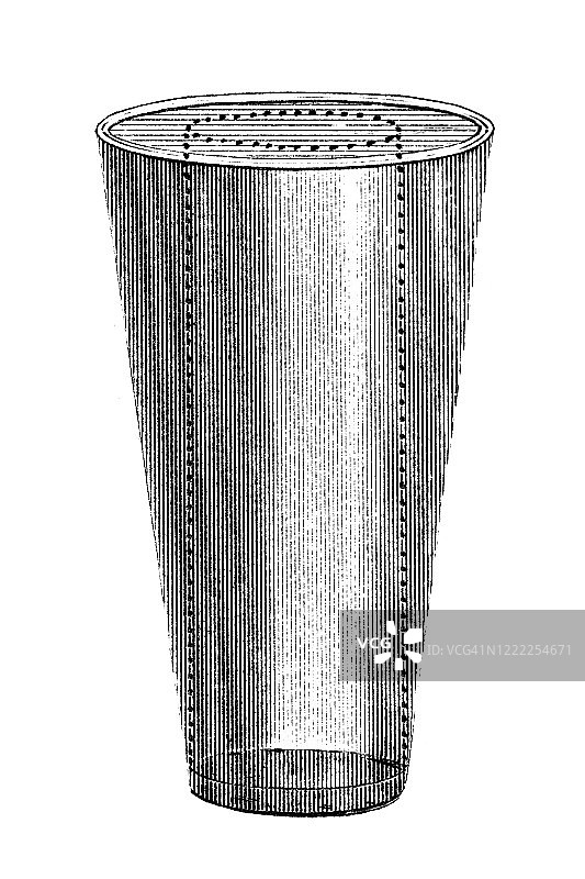 1894年出版的《大众百科全书》中关于流体静力学的古老雕刻插图图片素材