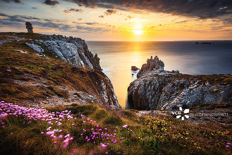法国布列塔尼Pen-Hir角日落图片素材
