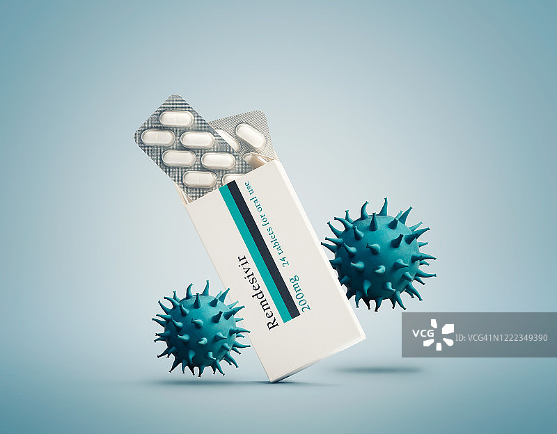 瑞德西韦药物和冠状病毒图片素材