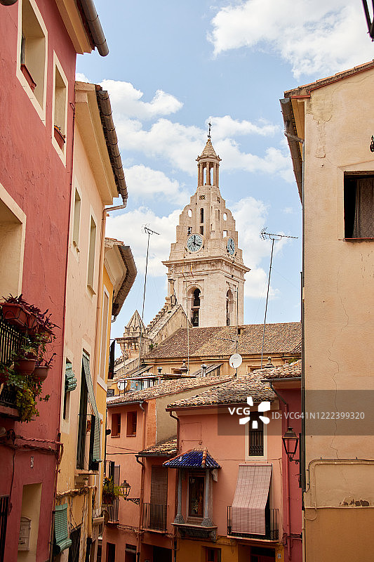 西班牙哈蒂瓦市中心的建筑图片素材