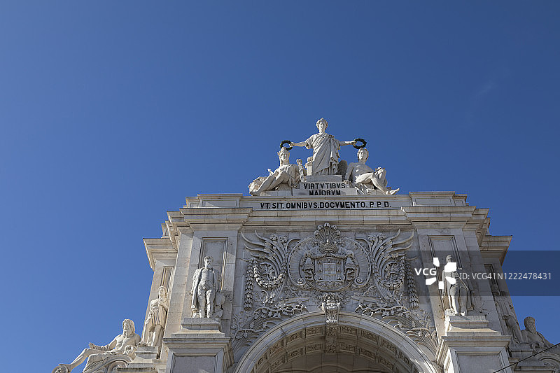 奥古斯塔街拱门，里斯本商业广场，葡萄牙图片素材