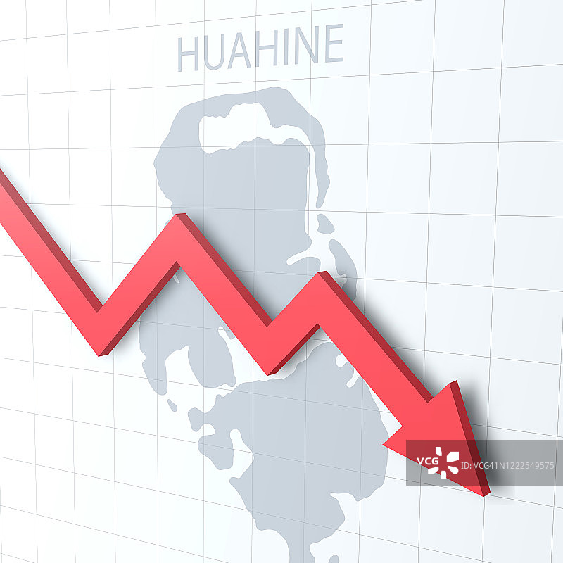 红色箭头与华欣地图背景图片素材