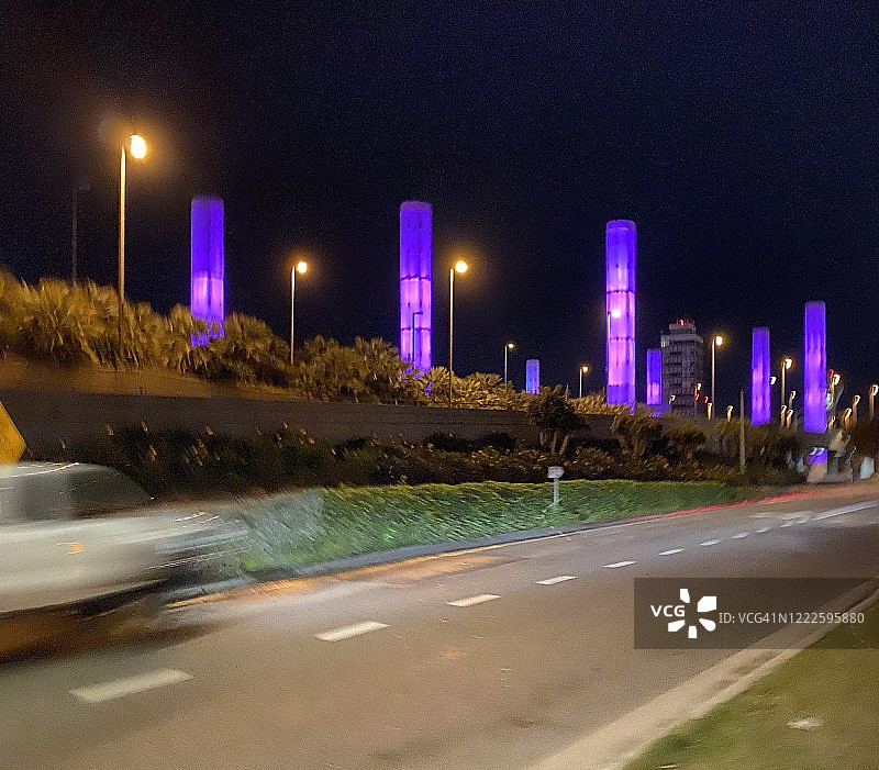 紫色灯光 - 洛杉矶国际机场图片素材