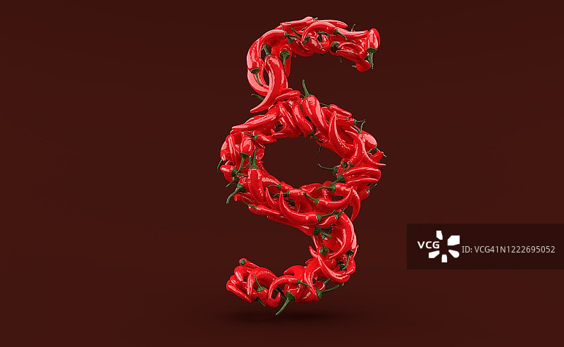 段落符号形状的红辣椒图片素材