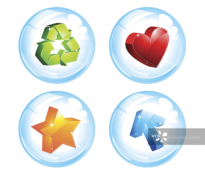 彩色抽象3D图标图片素材