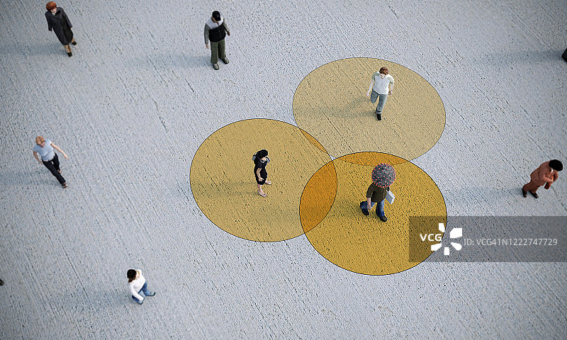 保持社交距离概念图片素材