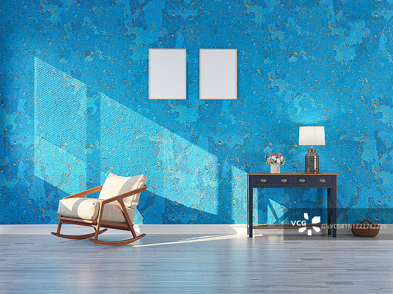 带摇椅的客厅图片素材