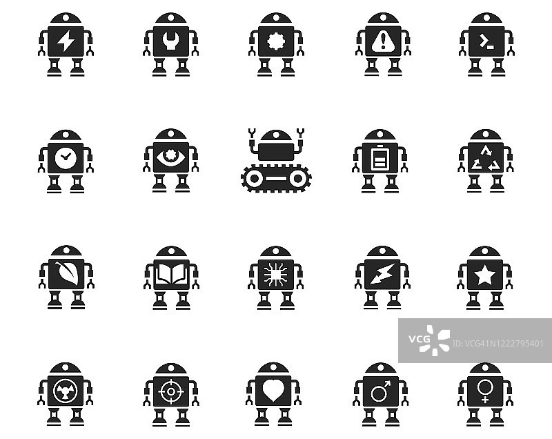 机器人图标合集图片素材