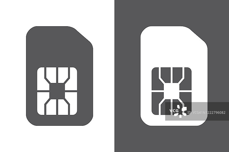 SIM卡手机图标：手机SIM卡符号图片素材