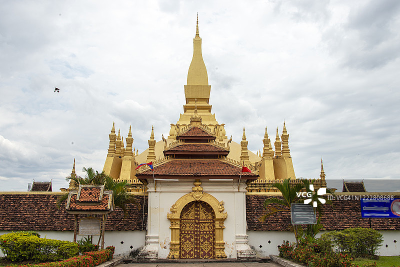 老挝万象塔銮寺图片素材