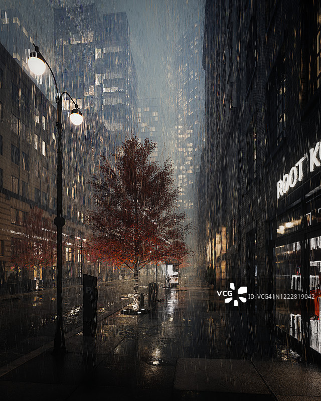 城市暴雨图片素材